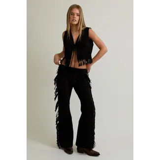 Le Lis Suede Vest with Fringe Hem (PT6477)