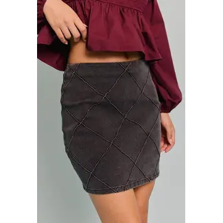 Le Lis Diamond Stitch Mini Skirt (MS7263)