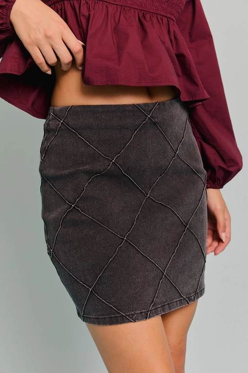 Le Lis Diamond Stitch Mini Skirt (MS7263) - Creations Boutique