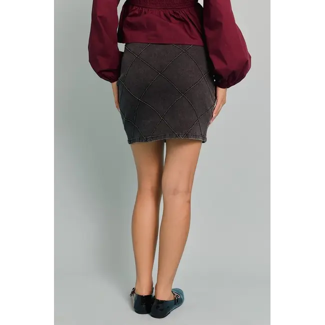 Le Lis Diamond Stitch Mini Skirt (MS7263)