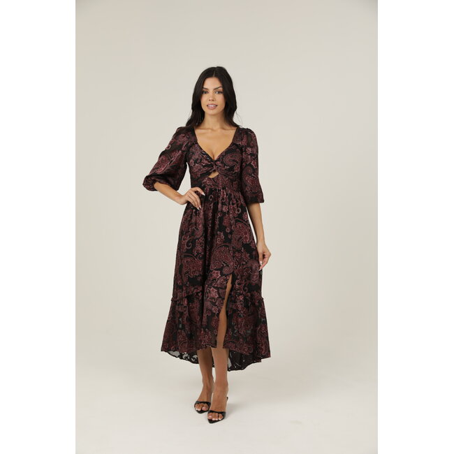 Angie Angie Long Sleeve Keyhole Dress (C4A42)