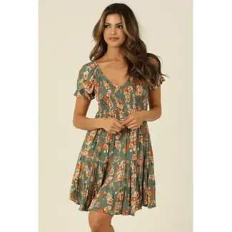 Angie Angie Floral Print Dress (C4507)
