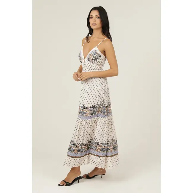 Angie Angie Deep V Lace Trim Maxi Dress (C4J35)