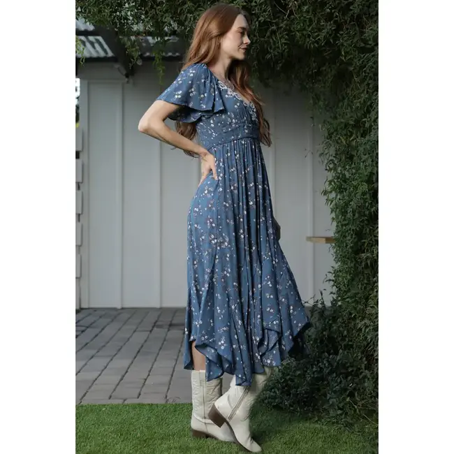 Angie Angie SS Embroidered Maxi Dress (H4537)