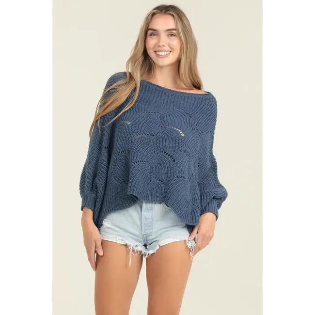 Angie Angie Cable Knit Poncho (XHR67)