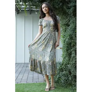 Angie Angie Deep U Neck Maxi Dress (C4736)