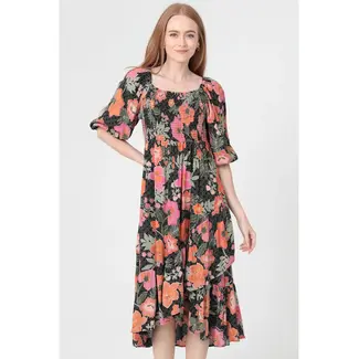 Angie Angie Sq Neck Smocked Maxi Dress(C4J93)