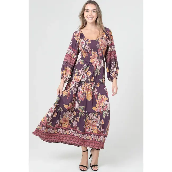 Angie Angie Maxi Long Sleeve Dress (C4626)