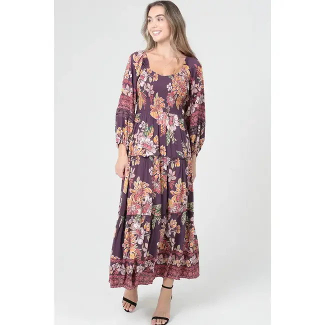 Angie Angie Maxi Long Sleeve Dress (C4626)