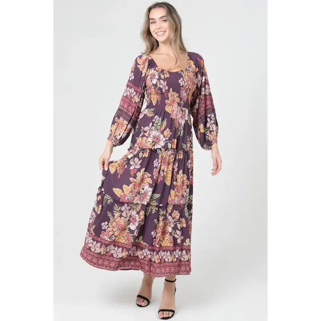 Angie Maxi Long Sleeve Dress (C4626)