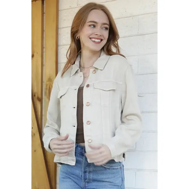 Angie Angie Washed Light Button Up Jacket (SJ919)