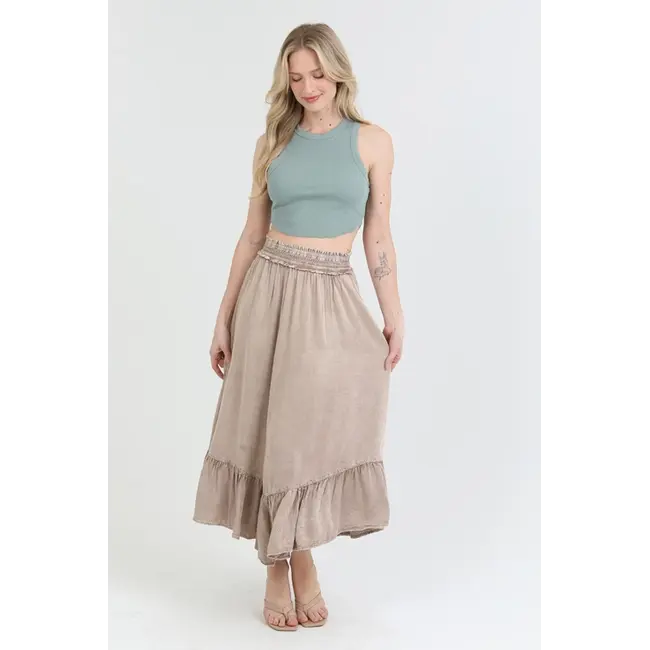 Angie Ruffle Hem Maxi Skirt (26P93)