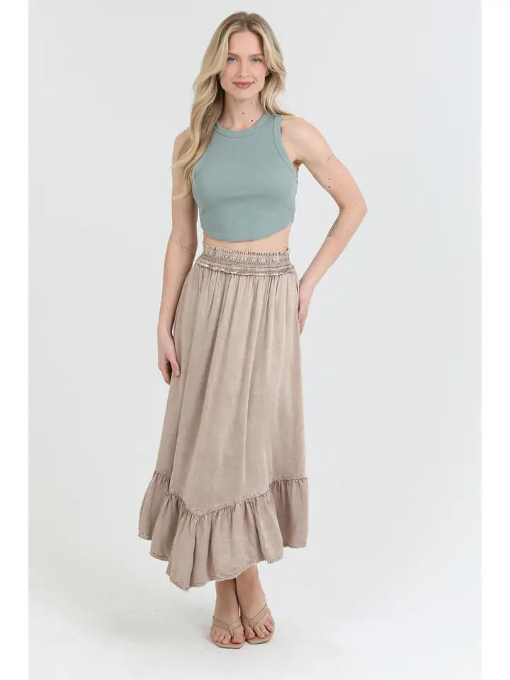 Angie Ruffle Hem Maxi Skit (26P93) - Creations Boutique
