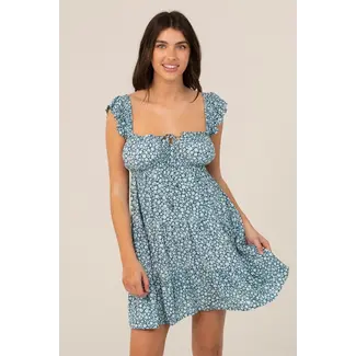 Angie Angie Ruffle Cap Sleeve Tiered Short Dress (C4K27)