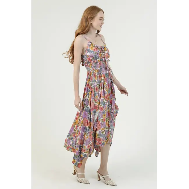 Angie Smocked Lace Inset Dress (C4J64)