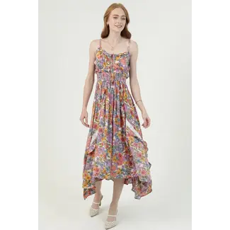 Angie Angie Smocked Lace Inset Dress (C4J64)