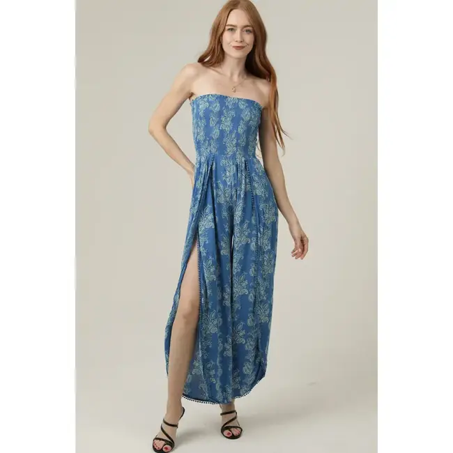 Angie Strapless Smocked Jumpsuit (B5959)