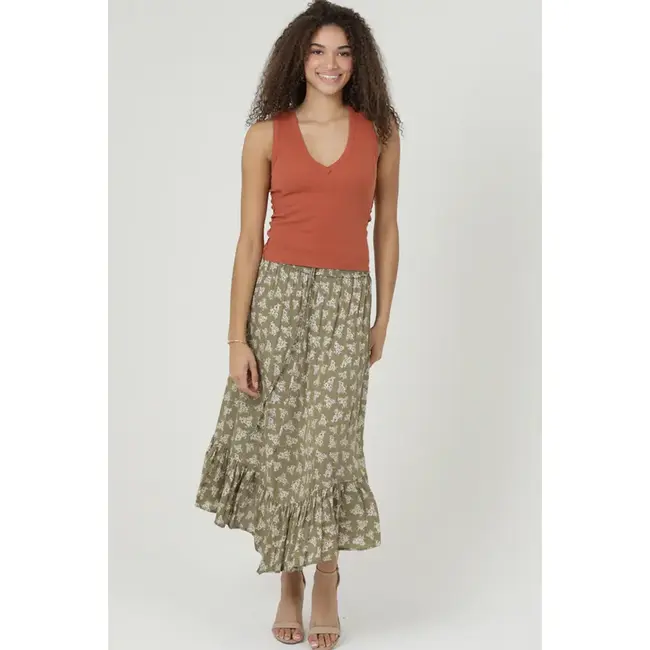Angie Ruffle Hem Maxi Skirt (26P93)