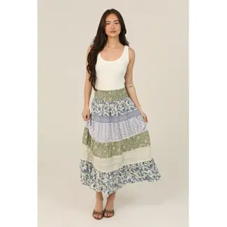 Angie Angie Lace inset Maxi Skirt(B6A92)