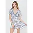 Angie Twist Front Ruffle Slv Dress(C4458)