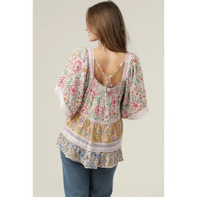 Angie Angie Crochet Trim Top (C2D59)