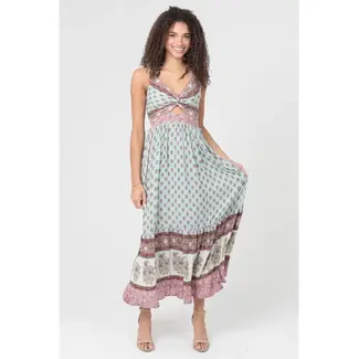 Angie Angie Keyhole Printed Maxi Dress (F4F50)