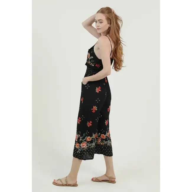 Angie Angie Smocked waist Jumpsuit (B5C73)