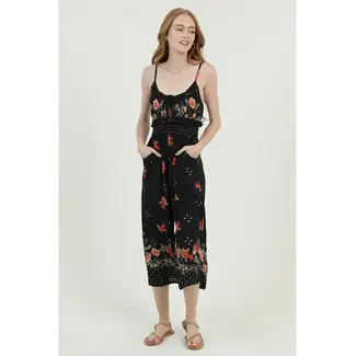 Angie Angie Smocked waist Jumpsuit (B5C73)