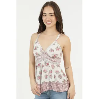 Angie Angie Vneck Tank w/Lace (C2E81)