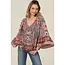 Angie Angie Bell Slv Smocked Top (C2584)