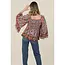 Angie Angie Bell Slv Smocked Top (C2584)