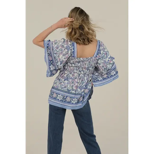 Angie Square Neck Flare Slv Top (C2D72)