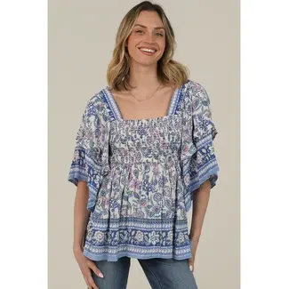 Angie Angie Square Neck Flare Slv Top (C2D72)