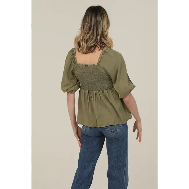 Angie 3/4 SLV Twist Front Top(C2F09)