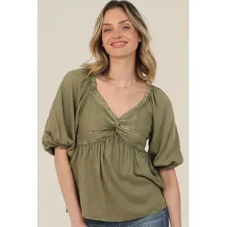Angie Angie 3/4 SLV Twist Front Top(C2F09)