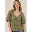 Angie 3/4 SLV Twist Front Top(C2F09)