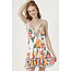 Angie Spag Strap Tiered Tie-Back Dress with Panels (C4N05)