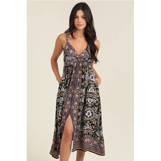 Angie Angie Midi Dress w/ Twist Front (C4G52)