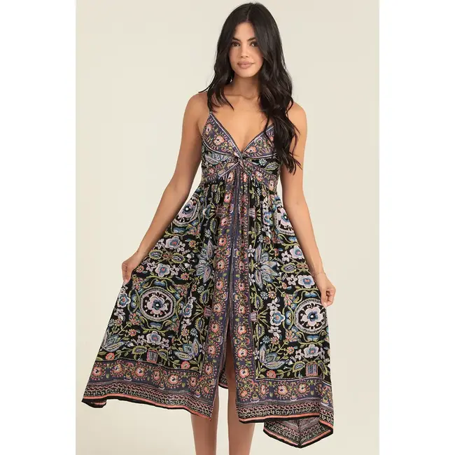 Angie Angie Midi Dress w/ Twist Front (C4G52)