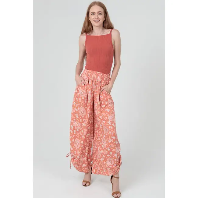 Angie Angie Cinched Side Leg Wide Pants (B3710)