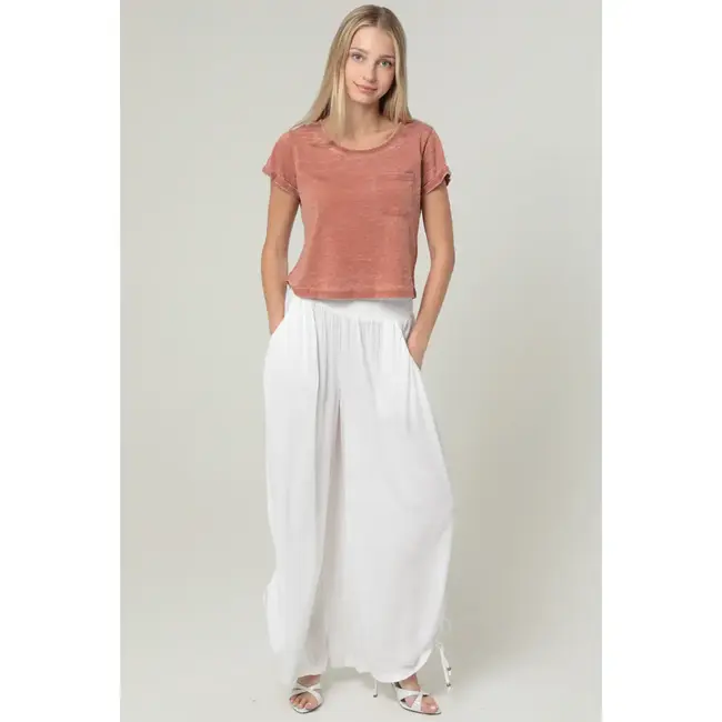 Angie Angie Cinched Side Leg Wide Pants (B3710)