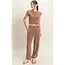 Double Zero Rolled Sleeve Wrap-Front Crop Top and Jogger Set (DZ26A172)