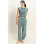 Double Zero Rolled Sleeve Wrap-Front Crop Top and Jogger Set (DZ26A172)