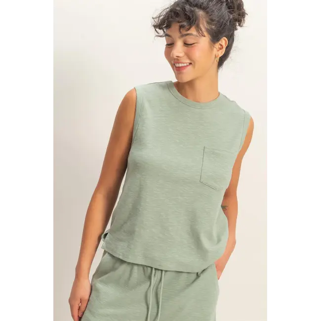 Double Zero Double Zero Crew Neck Pocket Tank (DZ26A234)