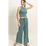 Double Zero Double Zero Mineral Washed Sleeveless Top & Wide Leg Pants (DZ26A371)