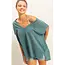 Double Zero Mineral Wash Loose Fit V Neck Top (DZ26A585)