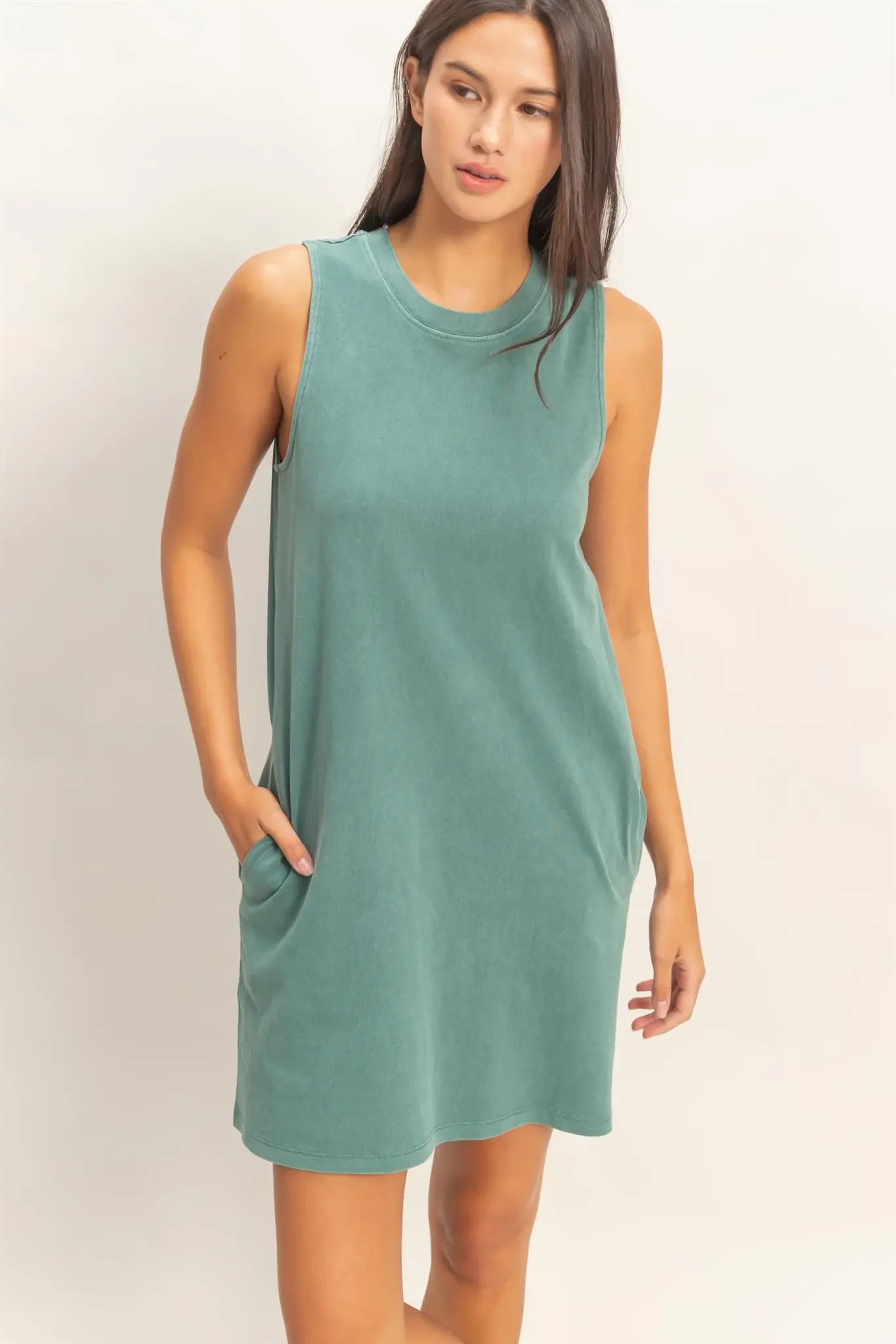 Double Zero Sleeveless T Shirt Dress (DZ26A745) - Creations Boutique