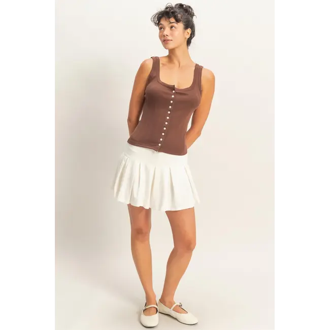 Double Zero Double Zero Knit Button Down Tank (DZ26A775)