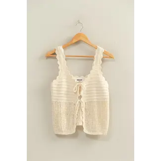 Double Zero Double Zero Knit Tie Front Vest (DZ26A809)