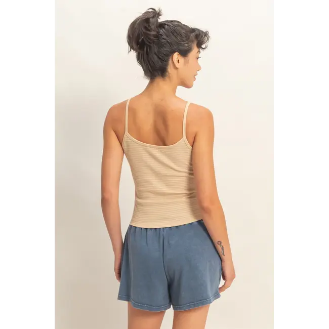 Double Zero Striped Ribbed Tank (DZ26A885)
